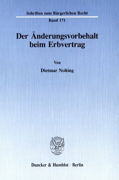 Der Änderungsvorbehalt beim Erbvertrag