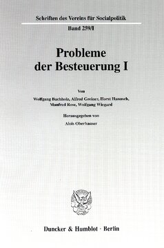 Probleme der Besteuerung I