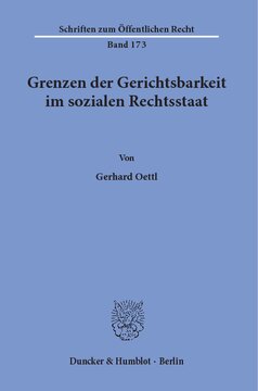 Grenzen der Gerichtsbarkeit im sozialen Rechtsstaat
