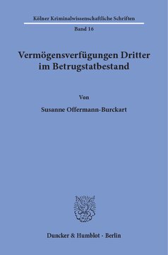 Vermögensverfügungen Dritter im Betrugstatbestand