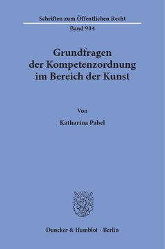 Grundfragen der Kompetenzordnung im Bereich der Kunst