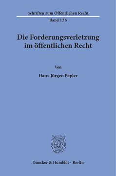Die Forderungsverletzung im öffentlichen Recht