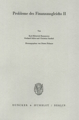 Probleme des Finanzausgleichs II