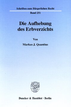 Die Aufhebung des Erbverzichts
