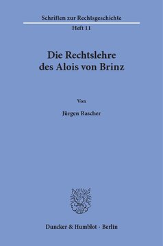 Die Rechtslehre des Alois von Brinz