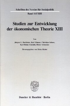 Deutsche Finanzwissenschaft zwischen 1918 und 1939: Studien zur Entwicklung der ökonomischen Theorie XIII