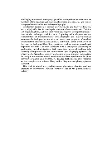 Macromolecular Crystallography with Synchrotron Radiation