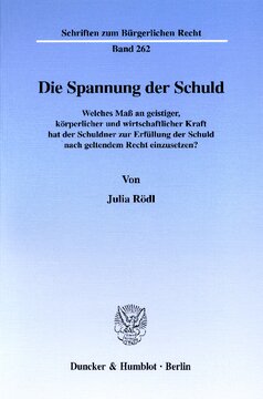 Die Spannung der Schuld: Welches Maß an geistiger, körperlicher und wirtschaftlicher Kraft hat der Schuldner zur Erfüllung der Schuld nach geltendem Recht einzusetzen?