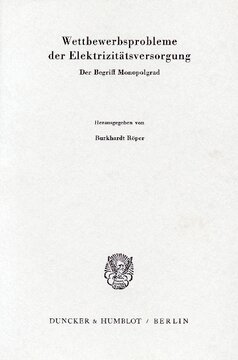 Wettbewerbsprobleme der Elektrizitätsversorgung: Der Begriff Monopolgrad