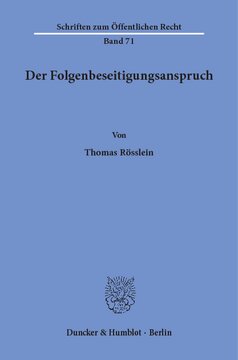 Der Folgenbeseitigungsanspruch