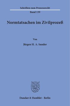 Normtatsachen im Zivilprozeß