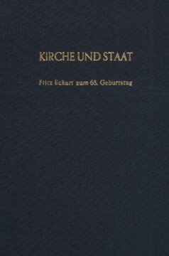 Kirche und Staat: Fritz Eckert zum 65. Geburtstag