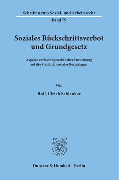 Soziales Rückschrittsverbot und Grundgesetz: Aspekte verfassungsrechtlicher Einwirkung auf die Stabilität sozialer Rechtslagen