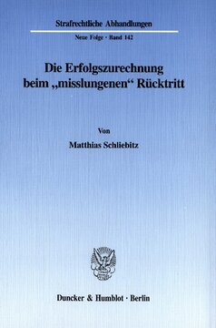 Die Erfolgszurechnung beim »misslungenen« Rücktritt