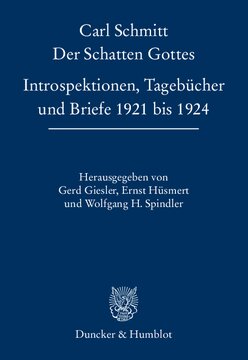 Der Schatten Gottes: Introspektionen, Tagebücher und Briefe 1921 bis 1924. Hrsg. von Gerd Giesler / Ernst Hüsmert / Wolfgang H. Spindler
