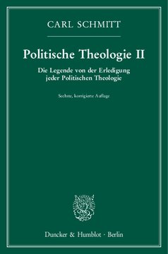 Politische Theologie II: Die Legende von der Erledigung jeder Politischen Theologie