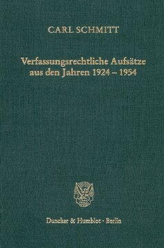 Verfassungsrechtliche Aufsätze aus den Jahren 1924–1954: Materialien zu einer Verfassungslehre