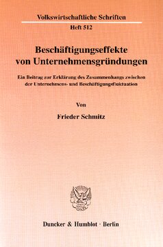 Beschäftigungseffekte von Unternehmensgründungen: Ein Beitrag zur Erklärung des Zusammenhangs zwischen der Unternehmens- und Beschäftigungsfluktuation
