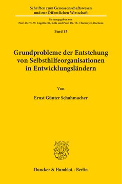 Grundprobleme der Entstehung von Selbsthilfeorganisationen in Entwicklungsländern