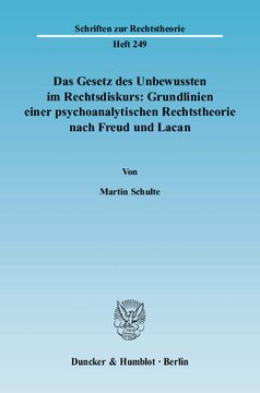 Das Gesetz des Unbewussten im Rechtsdiskurs: Grundlinien einer psychoanalytischen Rechtstheorie nach Freud und Lacan