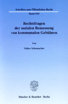 Rechtsfragen der sozialen Bemessung von kommunalen Gebühren