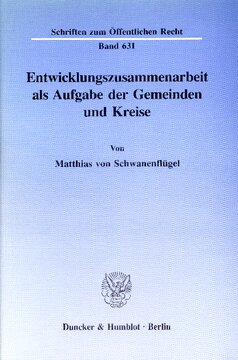 Entwicklungszusammenarbeit als Aufgabe der Gemeinden und Kreise