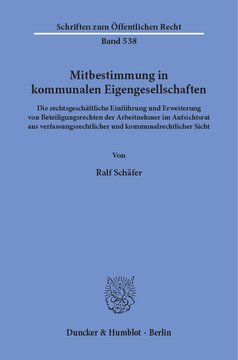 Mitbestimmung in kommunalen Eigengesellschaften: Die rechtsgeschäftliche Einführung und Erweiterung von Beteiligungsrechten der Arbeitnehmer im Aufsichtsrat aus verfassungsrechtlicher und kommunalrechtlicher Sicht
