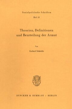 Theorien, Definitionen und Beurteilung der Armut