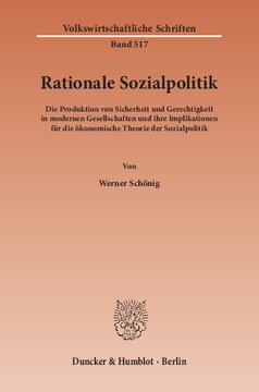 Rationale Sozialpolitik: Die Produktion von Sicherheit und Gerechtigkeit in modernen Gesellschaften und ihre Implikationen für die ökonomische Theorie der Sozialpolitik