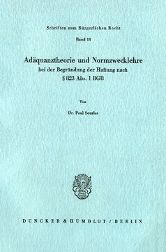 Adäquanztheorie und Normzwecklehre bei der Begründung der Haftung nach § 823 Abs. 1 BGB