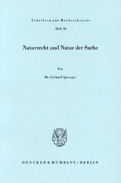 Naturrecht und Natur der Sache