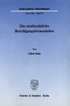 Die strafrechtliche Beteiligungsformenlehre