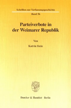 Parteiverbote in der Weimarer Republik