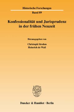 Konfessionalität und Jurisprudenz in der frühen Neuzeit