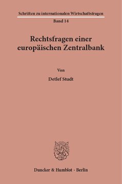 Rechtsfragen einer europäischen Zentralbank