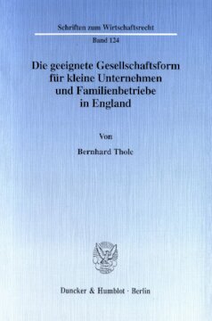 Die geeignete Gesellschaftsform für kleine Unternehmen und Familienbetriebe in England