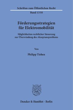 Förderungsstrategien für Elektromobilität: Möglichkeiten rechtlicher Steuerung zur Überwindung des Akzeptanzproblems