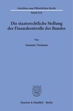 Die staatsrechtliche Stellung der Finanzkontrolle des Bundes