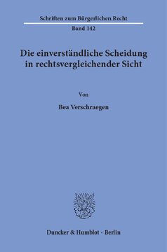 Die einverständliche Scheidung in rechtsvergleichender Sicht