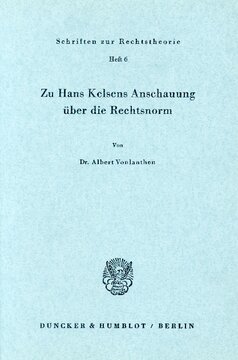 Zu Hans Kelsens Anschauung über die Rechtsnorm