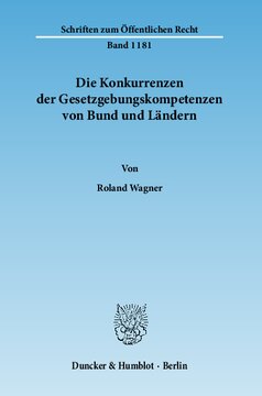 Die Konkurrenzen der Gesetzgebungskompetenzen von Bund und Ländern