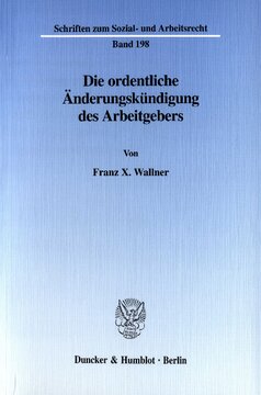 Die ordentliche Änderungskündigung des Arbeitgebers
