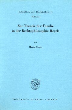 Zur Theorie der Familie in der Rechtsphilosophie Hegels