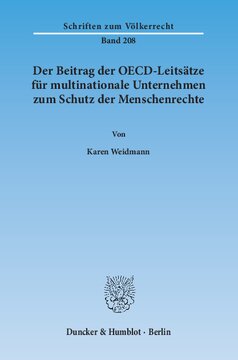 Der Beitrag der OECD-Leitsätze für multinationale Unternehmen zum Schutz der Menschenrechte