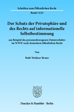 Der Schutz der Privatsphäre und des Rechts auf informationelle Selbstbestimmung: am Beispiel des personenbezogenen Datenverkehrs im WWW nach deutschem öffentlichen Recht