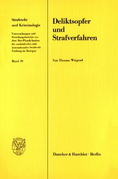 Deliktsopfer und Strafverfahren