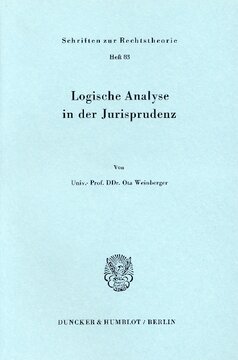 Logische Analyse in der Jurisprudenz