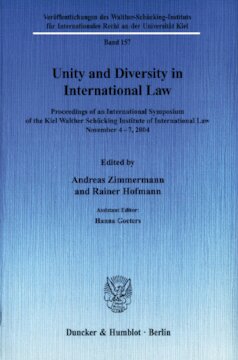 Unity and Diversity in International Law: Proceedings of an International Symposium of the Kiel Walther Schücking Institute of International Law, November 4-7, 2004