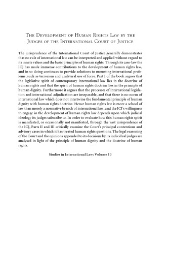 The Development of Human Rights Law by the Judges of the International Court of Justice (Studies in International Law)