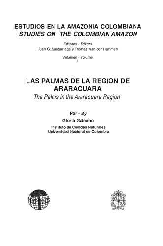 Las palmas de la región de Araracuara (Studies on the Colombian Amazon) (Spanish Edition)
